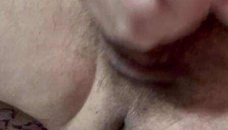 Pushing my balls up and cum