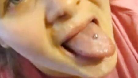 Sucking My Pussy Juice Off Of A Hot Sissy Cock Then Taking A Face Full Of Hot Squirt