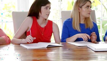 Naughty Step-Daughters Manipulate Step-Dads Into Sex While Learning Math - DaughterSwap