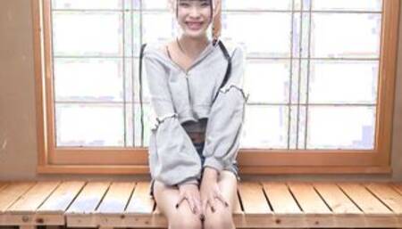 Petite Japanese newhalf interview and hand job foreplay