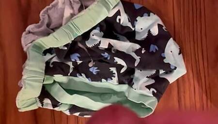 Master orders slave to cum on his favorite undies