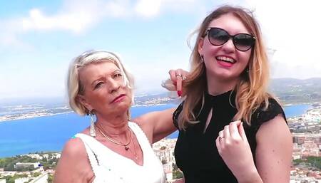 Eva, Sexy Granny, Shares a Dick with Young Lyna