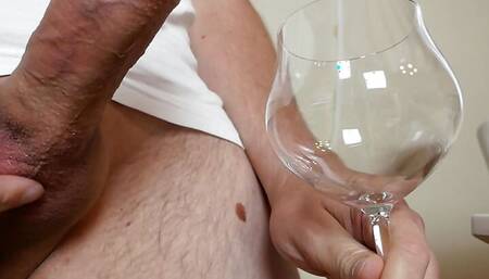 Cum is a precious thing, so let me put it in an elegant wine glass!