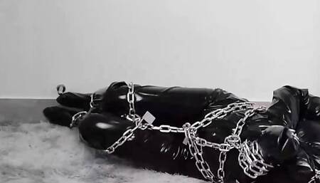 NANA  Chained self-bondage shiny chemical-proof clothing sultry orgasm game