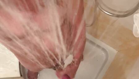 Cumming in the shower