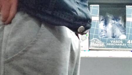 shopping showing my ass and dick