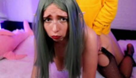 Submissive Petite Elf With Big Titts Enjoys Rough Fuck And Get Cum On Her Face