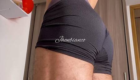 hot latin guy poses with his sculpted body for his fans