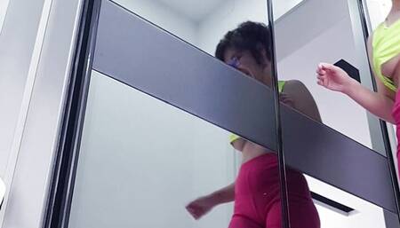 DRESSING ROOM ADVENTURE - I'm in a dressing room and I start masturbating in front of salesman