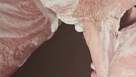 Soaping white cock
