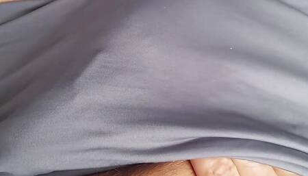 Masturbation in grey underpants
