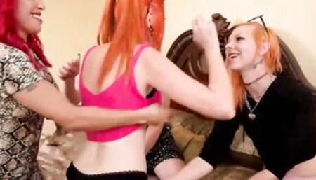 TRANSEROTICA Red Head Robin Coffins Group Boned By TGirls