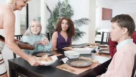 GILF's Slutty Dinner Movie With Rion King, Dwayne Foxxx, Seka Black, Willow Ryder - Brazzers Official