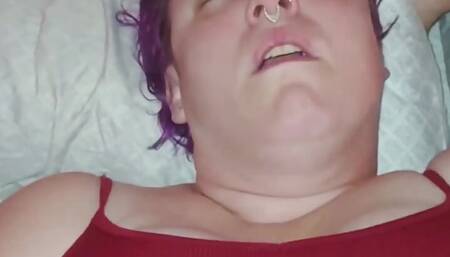 Andy fucks Liza with a dildo, then overflows her pussy with his cum! Up close creampie!