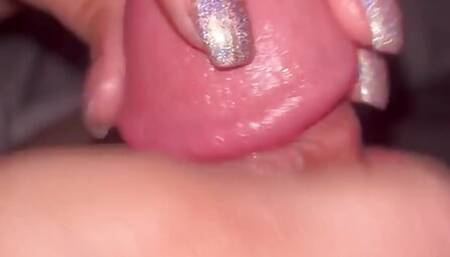 Hot Latina with sparkle nails