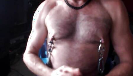 Nipple and Cock Exercises Gay Daddy Pig