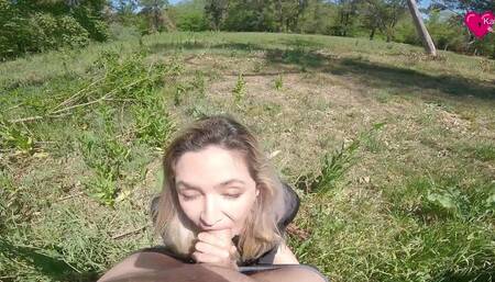Blowjob in public place