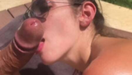 My husband get suck in Ibiza by my two sexy friends and me