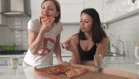 2 huge bellies after overeating 2c