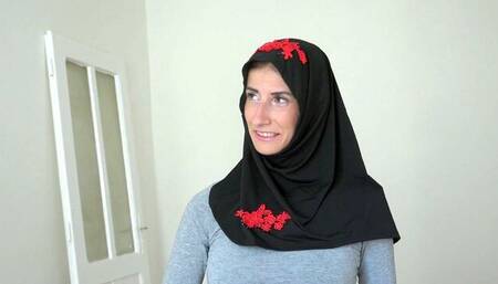 Gorgeous doggy style pound with a hot brunette Muslim Aria Rossi