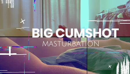 BIG CUMSHOT MASTURBATION WITH COCKRING & FLYING CUM