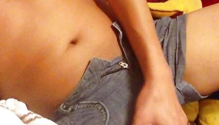 Wearing girlfriends shorts