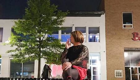 Sissy smoking and public chastity flash