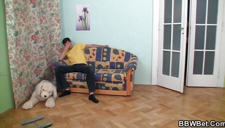 Big ass plumper rides strangers big cock