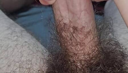 I cum my thick hairy cock