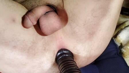 Hard machine fuck big Black dildo