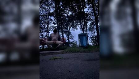 Busted walking  naked on public parking