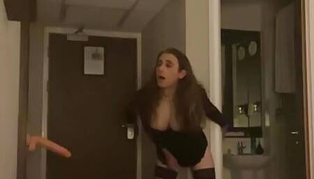 Sissy slut doll in hotel room taking a dildo - Whitney day