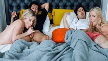 The two fam spend the night together in bed