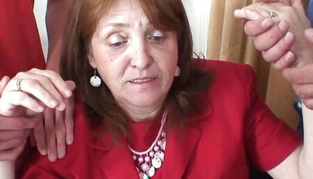 Old lady boss dicked by employees