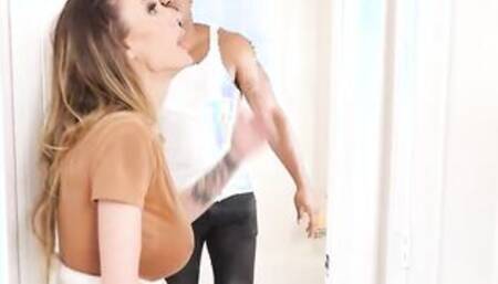 Huge Boobed married woman McKenzie Lee cheats on husband with huge african cock stranger