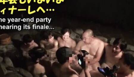 Japanese female employees take part into a cheating wives group sex