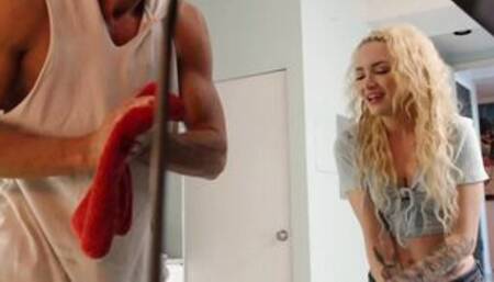 Lola Fae getting her "oil" checked by her friend's dad
