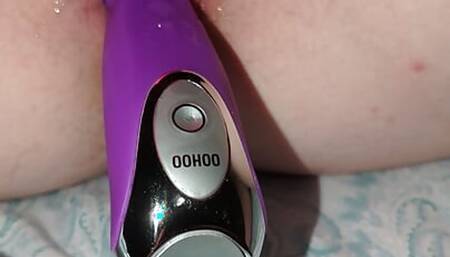 British young milf plays with herself while getting fucked with her wand tight pussy stretch