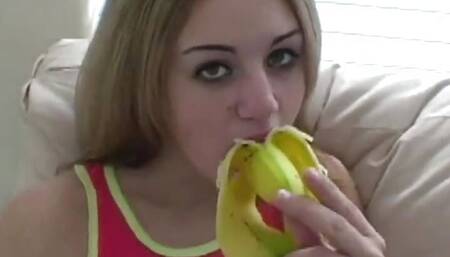 Sweet Amber Eating Banana Teasing