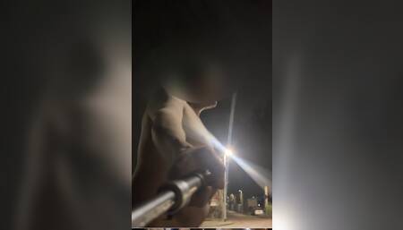 Walking naked night time city streets