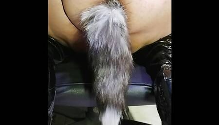 put my fox tail in my ass and make me moan with pleasure I love to feel that toy in my ass which makes me feel like a real slut