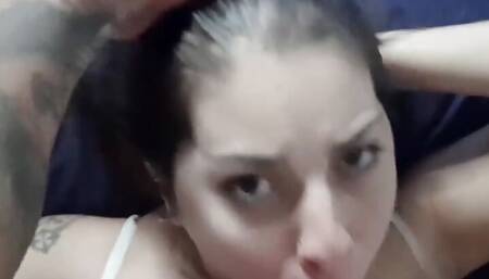 My Stepbrother Punish Me With a Rough Facefuck Before Going to Bed