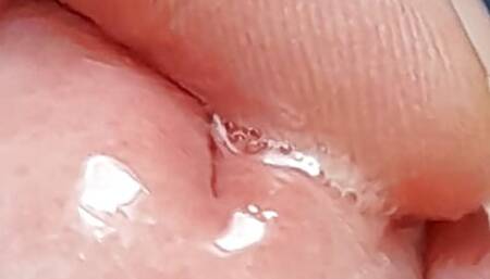 Close up precum play