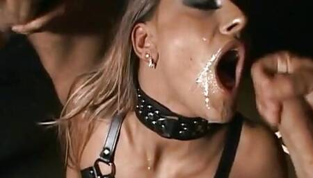 Horny BDSM slut getting 3 dicks to ravage her cunt and ass in FMMM DP action