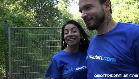 Outdoor good hard fuck with a busty brunette girlfriend Iveta