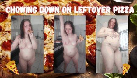 Chowing Down on Leftover Pizza