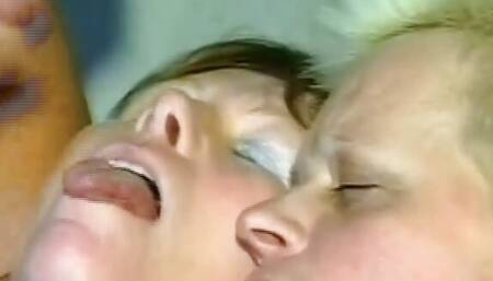 Wild and horny German ladies getting fucked by some dudes in the living room