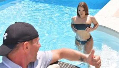 Gorgeous sex on the grass with a natural young brunette Candy Cherry