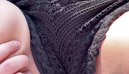 Wife fingered on the terrace - the foreplay