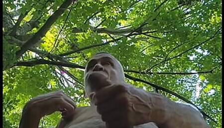 Daddy cannot get enough of getting naked in the Woods with his dick full of precum